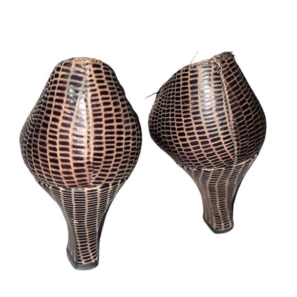 Vintage Allure heels pumps lizard print Size 6.5 career office Casual - Picture 4 of 4